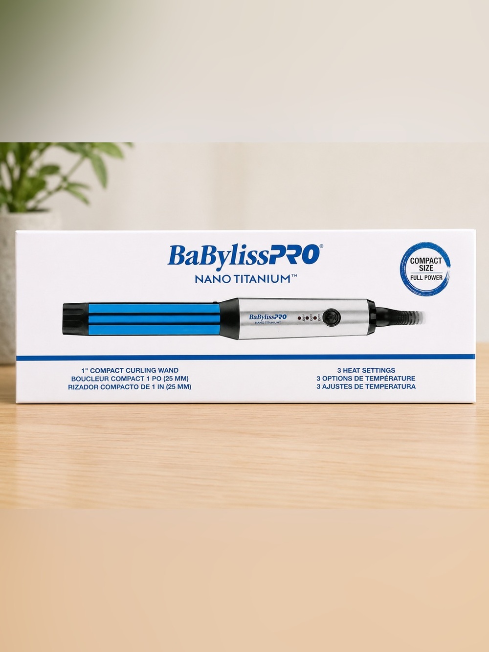 BaBylissPRO Nano Titanium 1” Compact Curling Wand — NEW
